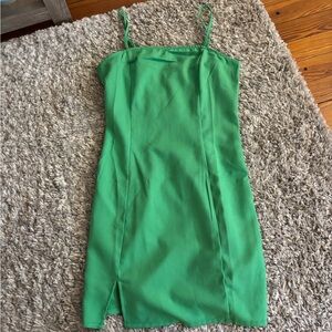 SHEIN Green Sheath Mini Dress with Slit